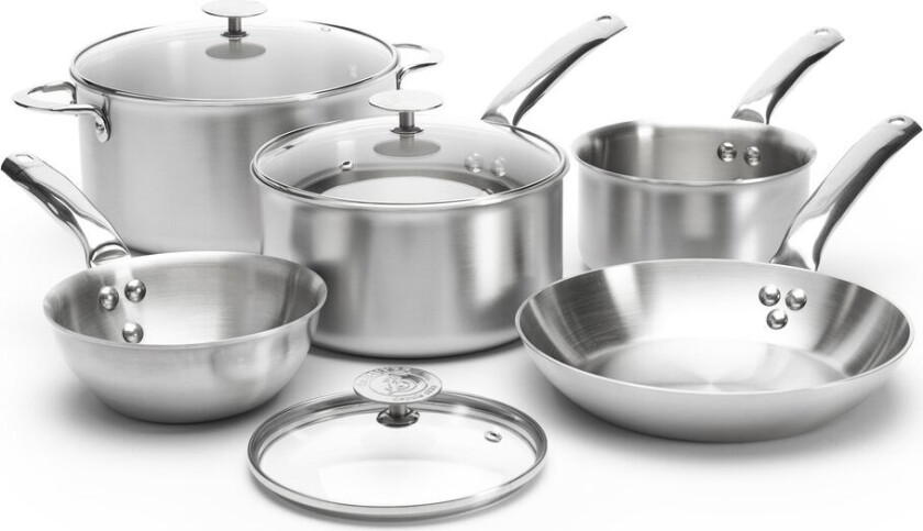 de Buyer Alchimy grytesett med glasslokk 8 deler