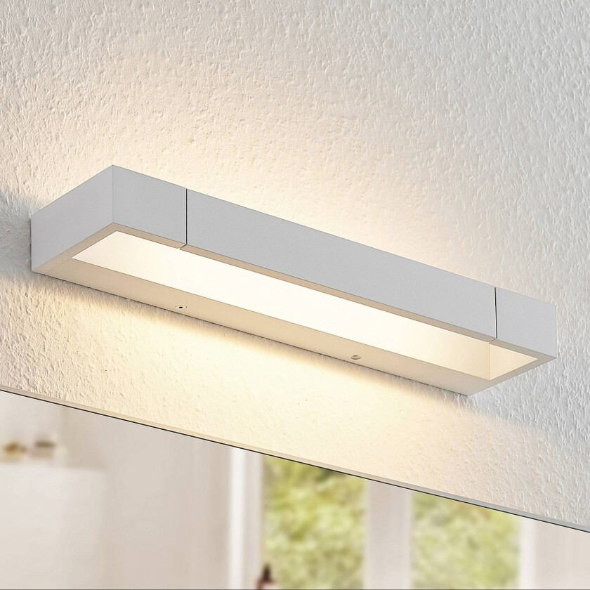 Jora LED-vegglampe, IP44, hvit, 40 cm