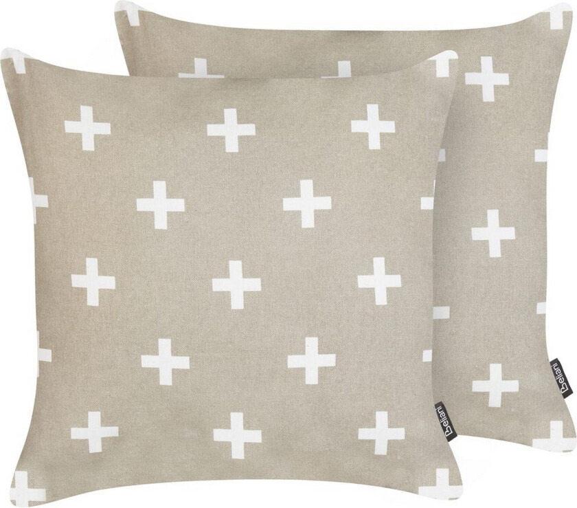 Pynteputer Velleia sett av 2 Beige/hvit - Beige/hvit