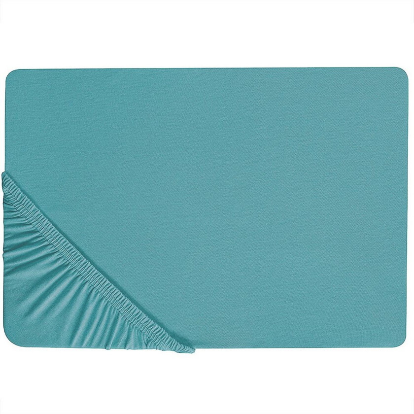 Laken med strikk Hofuf Turkis, 160x200 cm - Turkis, 160x200 cm