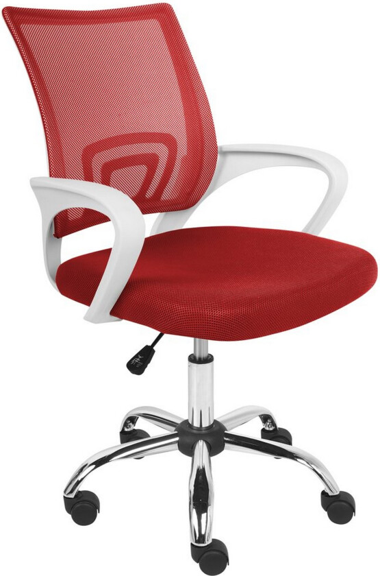 Kontorstol Solid Rød/Sølv/Hvit - Rød/Sølv/Hvit