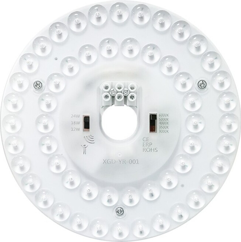 Bilde av 24/18/12W LED-innsats med sensor - Ø17 cm, Valgfri CCT, erstatt G24, sirkelrør og kompaktlysrør, flimmerfri - Dimbar : Ikke dimbar