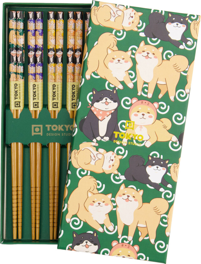 Tokyo Design Studio Set shiba spisepinner, 5-pakning