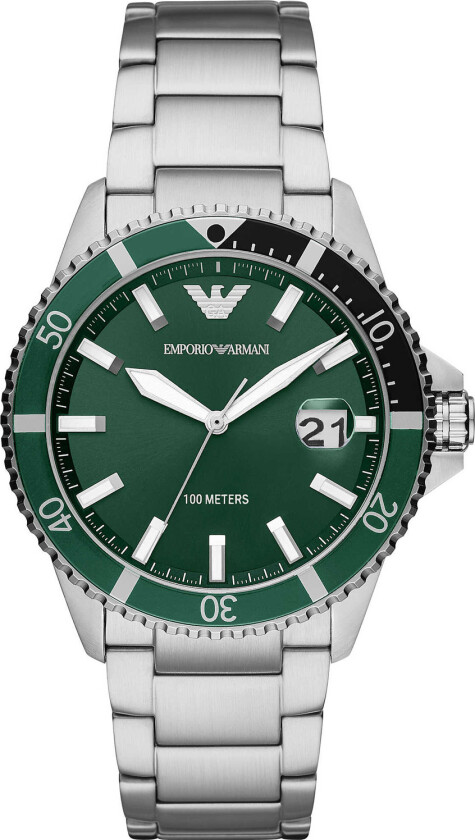 Emporio Armani Mario AR11338 - Kvarts - Sølv - Herreklokker - Rustfritt stål - ledd m/pin - Mineral