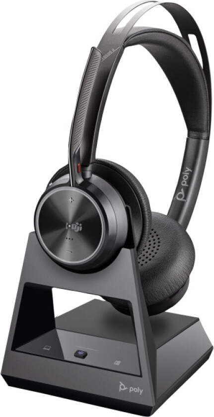 Poly Voyager Focus 2-M - Hodesett - On-Ear - Bluetooth - Trådløs - Aktiv Støydemping - Usb-C Via Bluetooth-Adapter - Svart - Certified For Microsoft