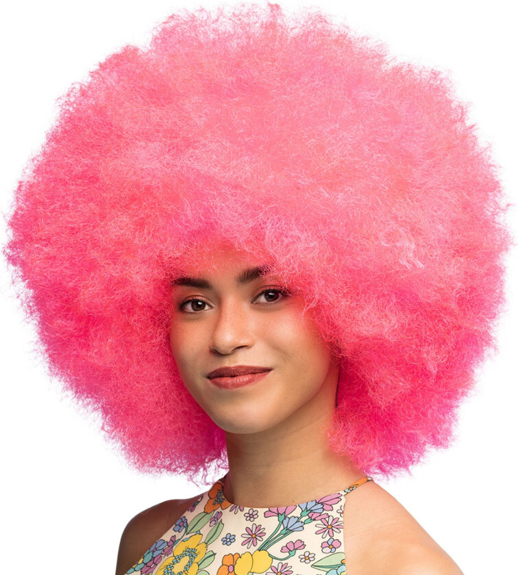 Fluffy Neonrosa Parykk - One size