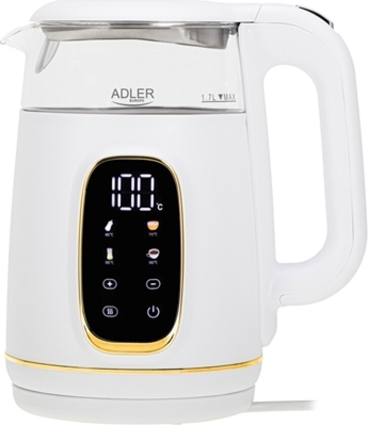 Led-Glass Vannkoker Med Temperaturkontroll, 1,7L