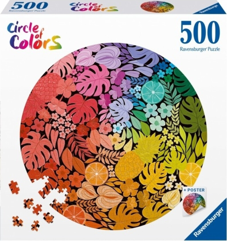 Dlion Ravensburger Puzzle 500 Dalys Fargepalett Tropics