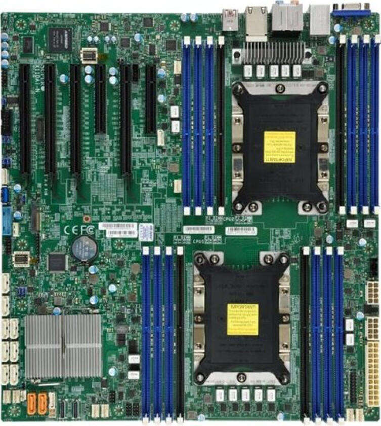Supermicro X11dai-N - Hovedkort - Utvidet Atx (E-Atx) - Socket P - 2 Støttede Cpu-Er - C621 Chipset - Usb 3.0, Usb 3.1, Usb-C - 2 X Gigabit Lan - Inn