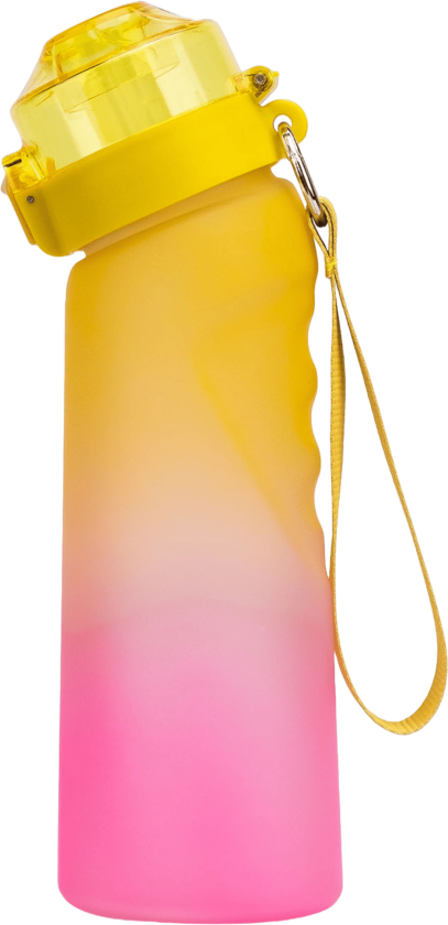 drikkeflaske gul/rosa 650 ml 1 stk