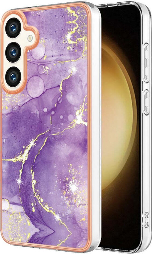Samsung Galaxy S25+ (Plus) / S24+ (Plus) Marmormønstret Plast Deksel - Lilla