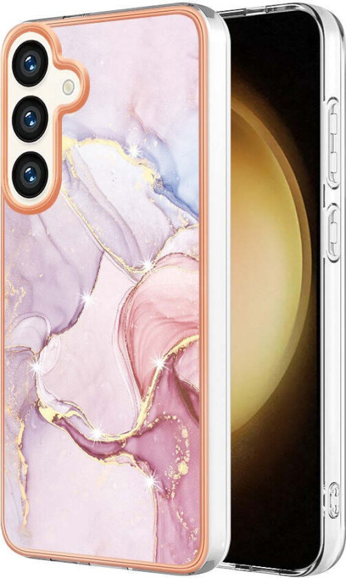 Samsung Galaxy S25+ (Plus) / S24+ (Plus) Marmormønstret Plast Deksel - Rose Gold