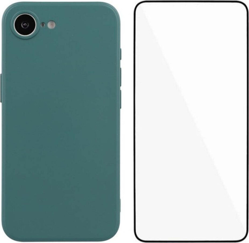 iPhone 16e Beskyttelsessett med Fleksibelt Plast Deksel & Skjermbeskytter - Grønn