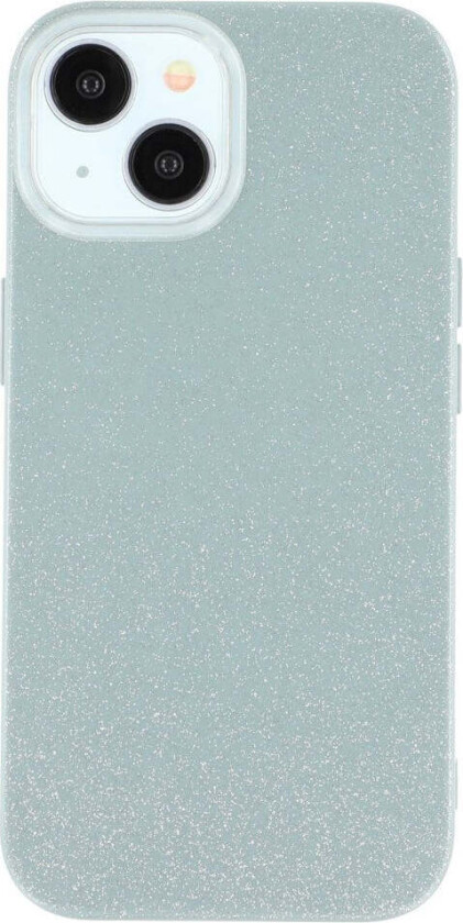 iPhone 14 / 13 Fleksibelt Plast Deksel m. Glitter - Grønn