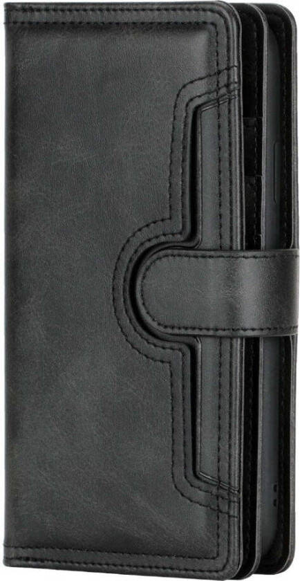 iPhone 13 Mini Flip Deksel med Kortholder & Stropp – Svart