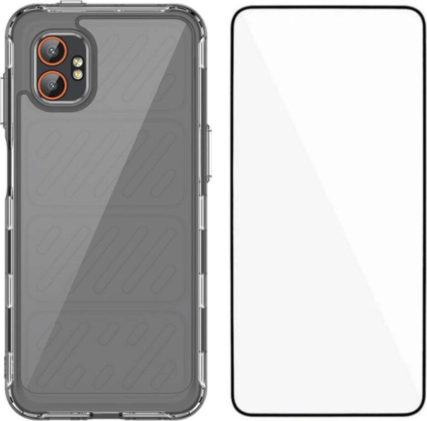 Samsung Galaxy Xcover 7 Pro 2-i-1 Sett Fleksibelt Plastdeksel med Skjermbeskytter i Herdet Glass - Gjennomsiktig