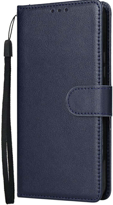 Samsung Galaxy S25+ (Plus) / S24+ (Plus) Flip Deksel i Kunstskinn med Lommebok og Stropp - Blå