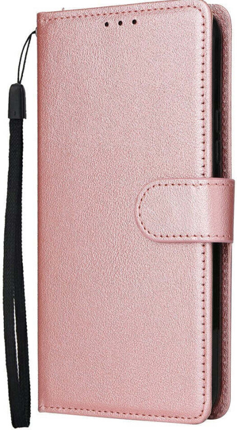 Samsung Galaxy S25+ (Plus) / S24+ (Plus) Flip Deksel i Kunstskinn med Lommebok og Stropp - Rose Gold