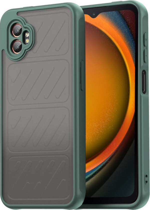 Samsung Galaxy Xcover 7 Pro Hybrid Plast Deksel med Matt Bakside - Gjennomsiktig / Grønn