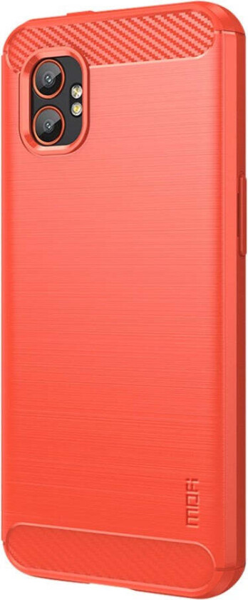 Samsung Galaxy Xcover 7 Pro Brushed Carbon Fiber Fleksibelt Plast Deksel - Rød