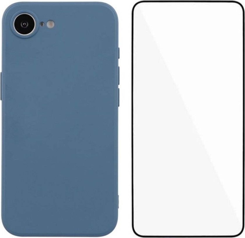 iPhone 16e Beskyttelsessett med Fleksibelt Plast Deksel & Skjermbeskytter - Blå