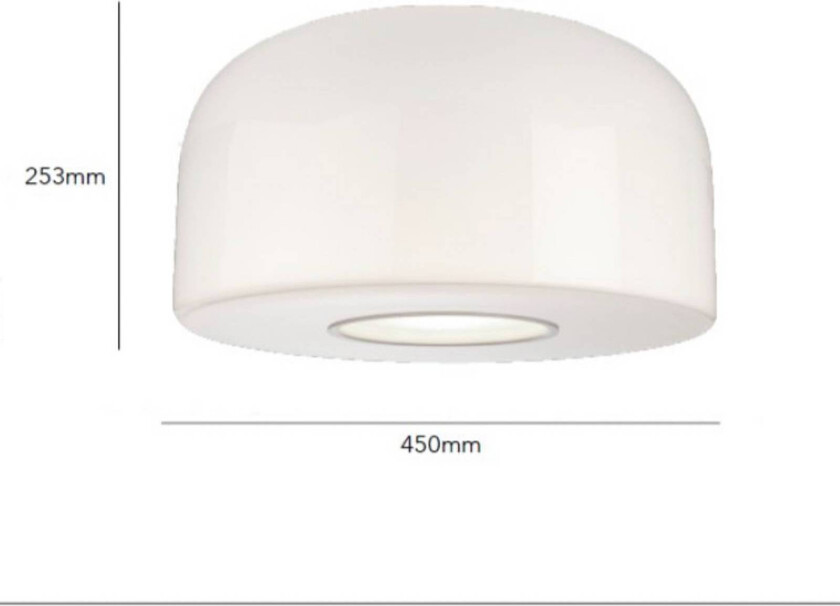 FLOS Bellhop Glass C2 taklampe, hvit, glass, Ø 45 cm