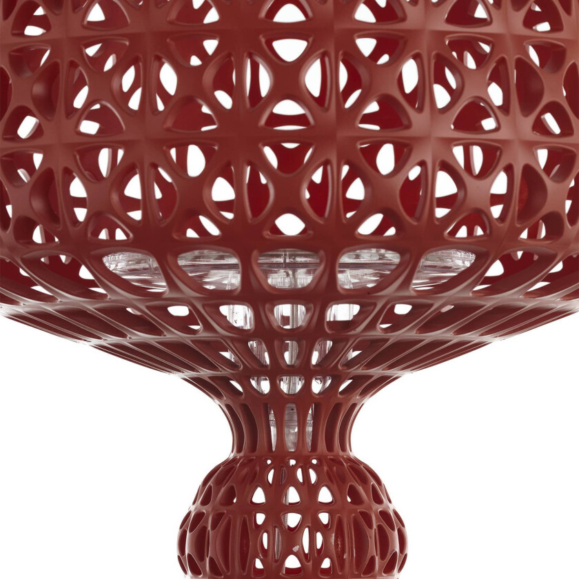 LED-bordlampe Mini Kabuki, mørkerød, høyde 70 cm