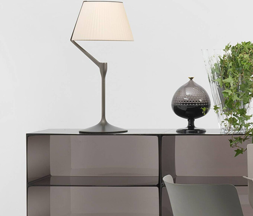 LED-bordlampe Angelo Stone, titan, dimbar