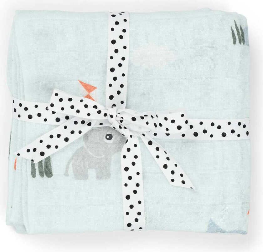 Bilde av Playground Musselinteppe 2-Pakk, Blue - Gulpekluter & Babytepper - 100% Bomull