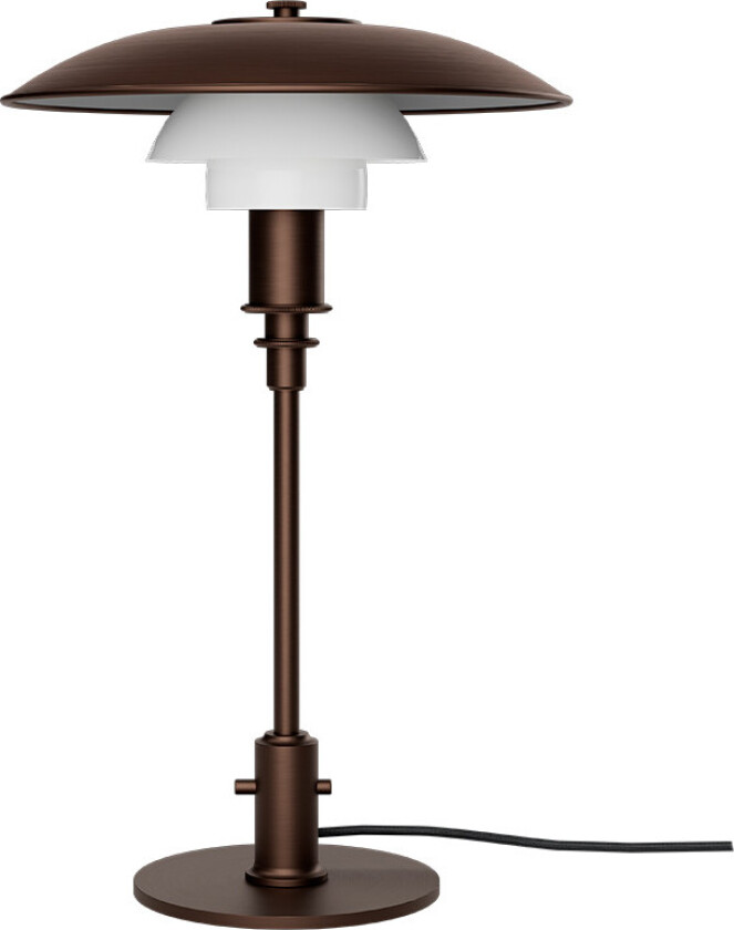 PH 3/2 Bordlampe Aged Brass/Opal Glass