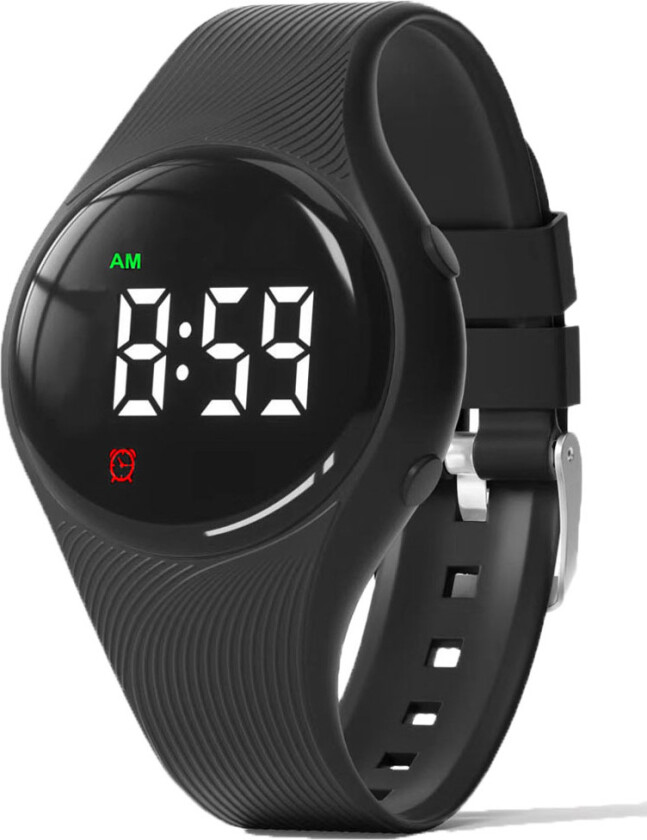 Vibrating Reminder Watch 15 Alarms 15GV4black - Digital - Sort - Unisex - Silikon - Akryl