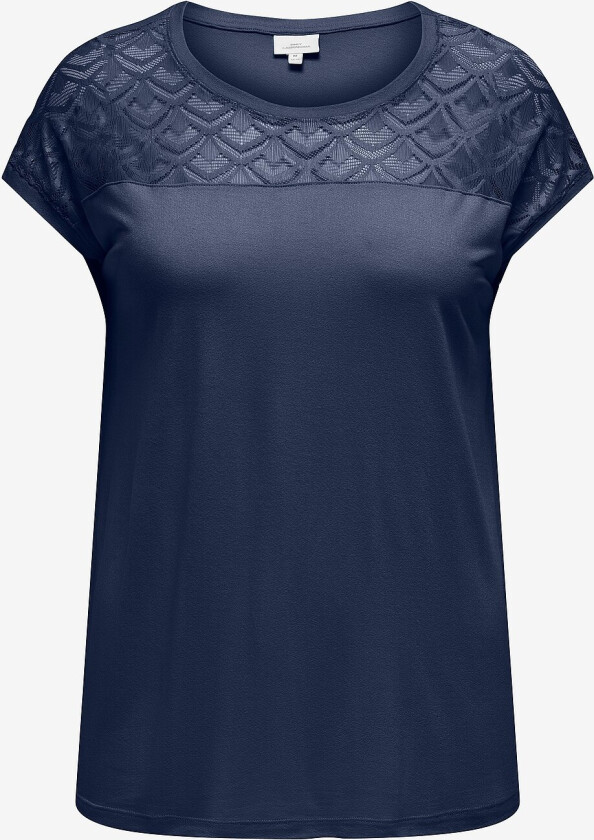 Topp carFlake S/S Mix Top Noos - Blå