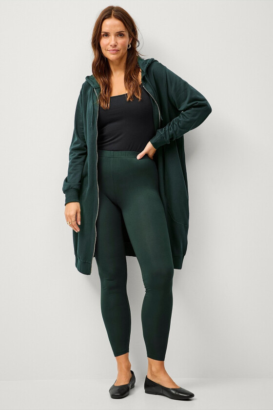Leggings Long Slim Fit Stretchy Basic - Grønn