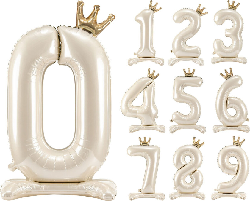 Tallballong Stående Kremhvit - Tall 0