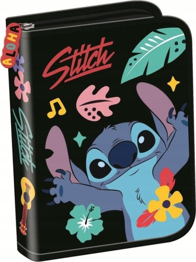 Two Flap Pencil Case Without Accessories Stitch Black