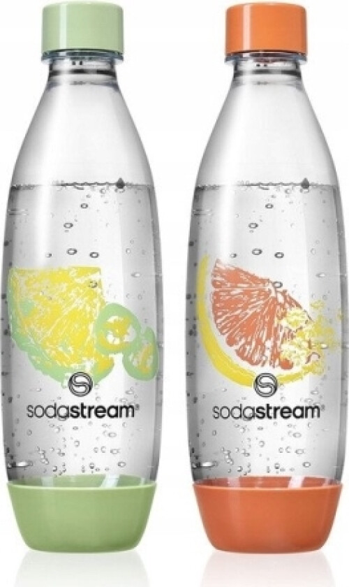 Bilde av Sodastrem 2X1l Fuse Crafted Bottles (Coral Orange/Forest Green)