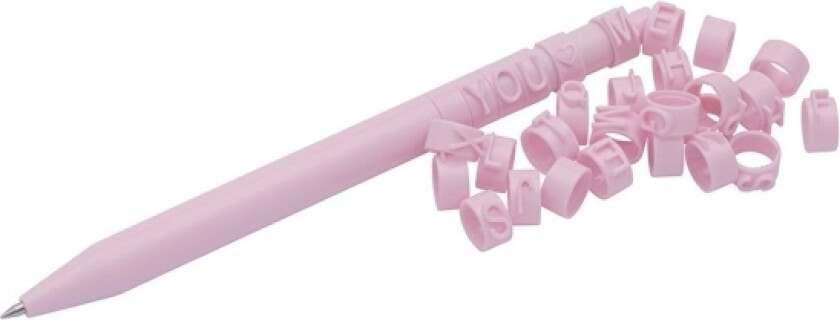 Letterpen Puzzle Uttrekkbar Kulepenn, Sett Med 2, Rosa Bokstaver Som Følger Med Kan Festes På Fatet - 1 Stk (253 3009)
