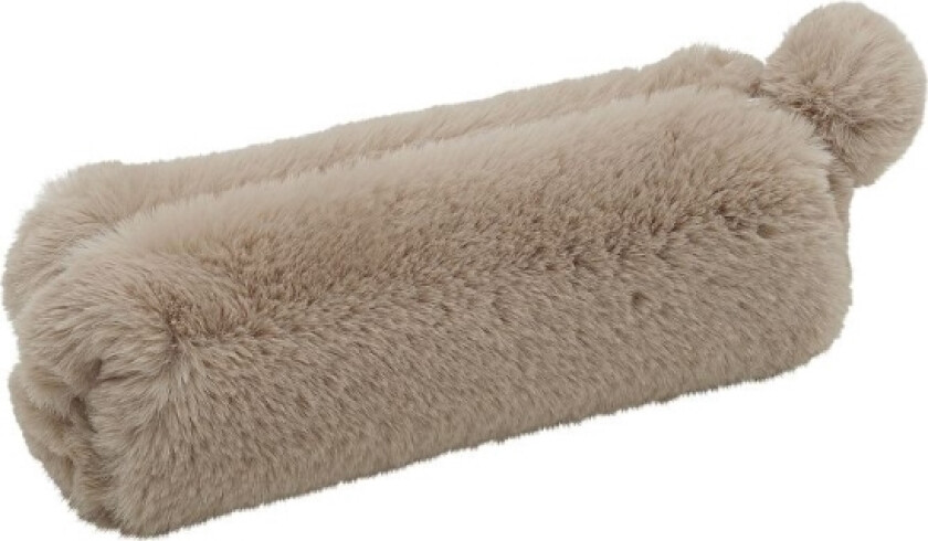 Pennal "Fluffy", Laget Av Plysj, Lysebrun Kosete, Med Plysj Pompong På Glidelåsen, - 1 Stk (242 74007)