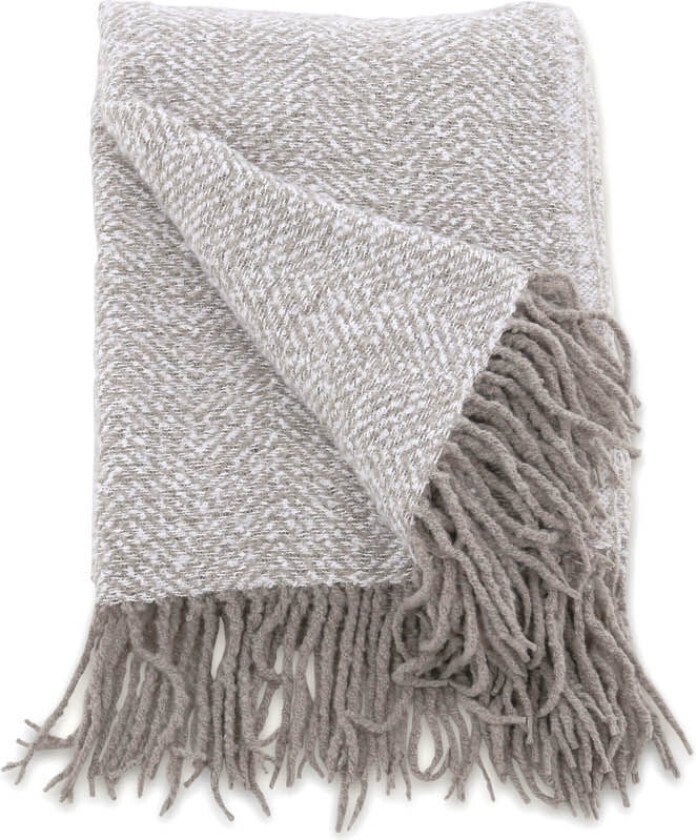 Toby pledd 170x130cm grå, hvit.