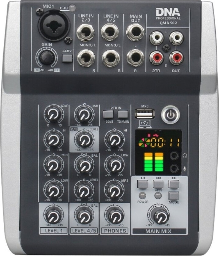 Dna Qmx502 Analogowy Mikser Dwiku 5 Kanaów Blue