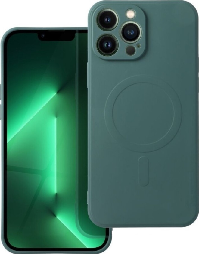 Oem Silikone Mag Cover-Deksel Kompatibel Med Magsafe For Iphone 13 Pro Mørkegrønn