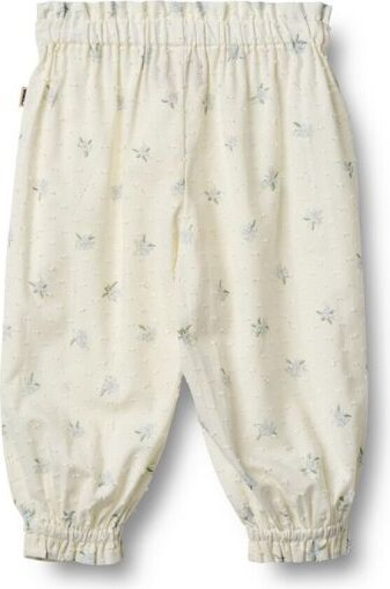 Bukse Polly Hvit med Blomster
