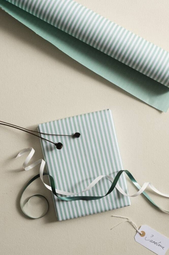 GEORGIA gavepapir - lengde 10 meter Grønn/hvit