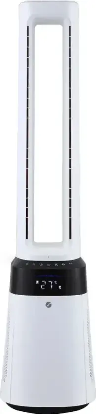 Gliding Grille Bladeless 2-i-1 tårnvifte og luftrenser, hvit