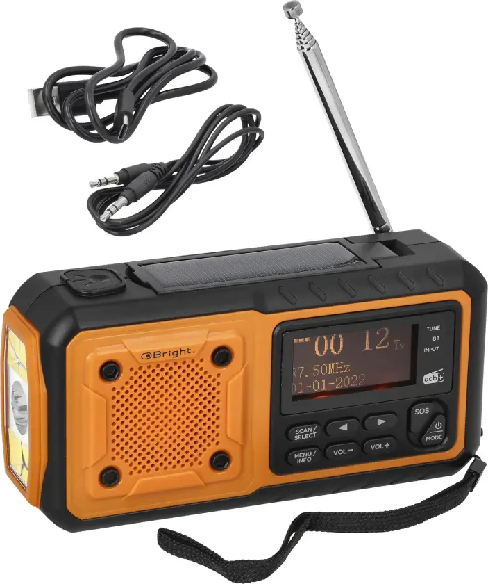 FM-/DAB-radio med manuell sveivlading 2500 mAh