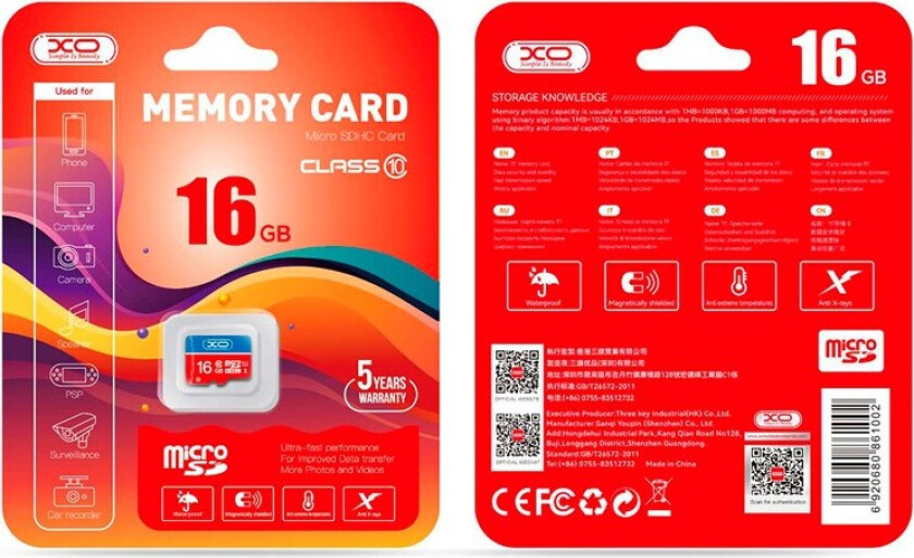 microSD Minnekort 16GB