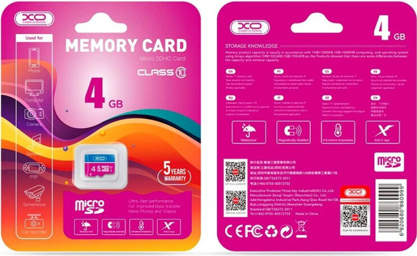 microSD Minnekort 4GB