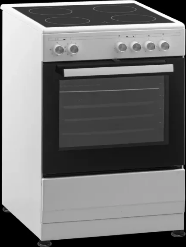 Jgnordic Komfyr Glaskeramisk Hvit Jk 4100 Hv