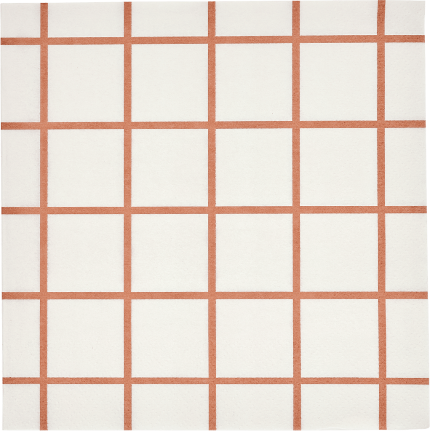 Check & Stripes papirserviett 33x33 cm 20-pakning Beige