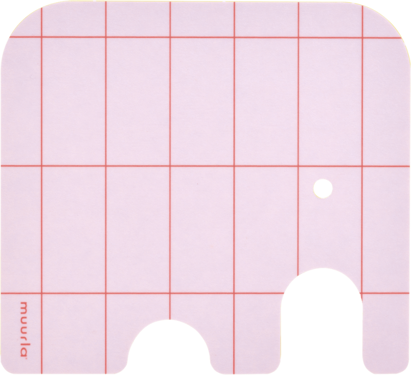 Elephant glassbrikke 11x10 cm Pink